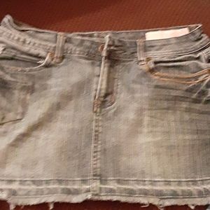 frayed mini denim shirt